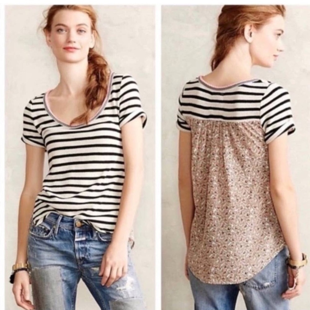 Anthropologie Akemi + Kin Striped Floral Top
X Small